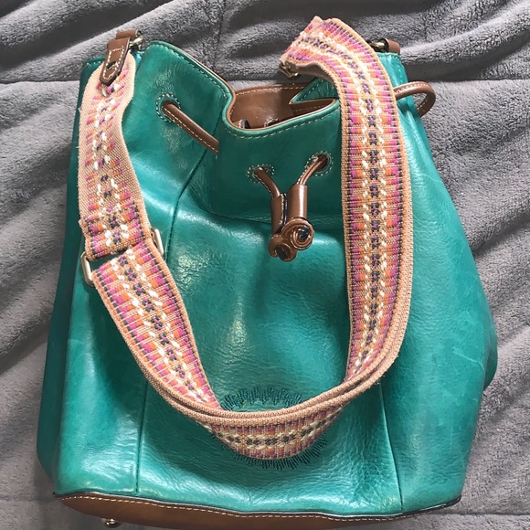 Tignanello Turquoise Leather Shoulder Bag - Picture 7 of 7
